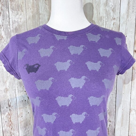 Lost Short Sleeve Graphic Tee | Purple | Crew Neck | Small | Novelty | Y2K - Picture 6 of 12